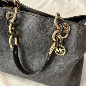 Michael Kors Black Tote with Gold Chain Accents